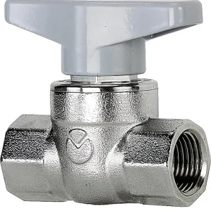 Kugelhahn T4 IG x IG 1/2‘‘‘‘ matt verchrt mit Flügelgriff Sonderangebot