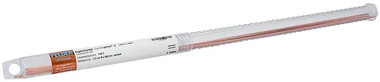 Günstig Kupferhartlot für Kupferrohre "Cu-Rophos 2", CuP279 (L-Ag2P), 2,00mm vierkant, 500 mm Stäbe, VPE 5 Stk