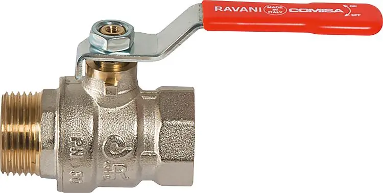 Messing Kugelhahn DN15 (1/2") IG/AG mit Stahl-Handhebel rot PN45 Letzte Chance