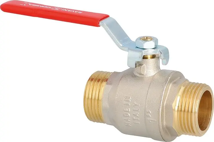Neu Im Sortiment Messing Kugelhahn DN20 (3/4") AG/AG mit Stahl-Handhebel rot PN45