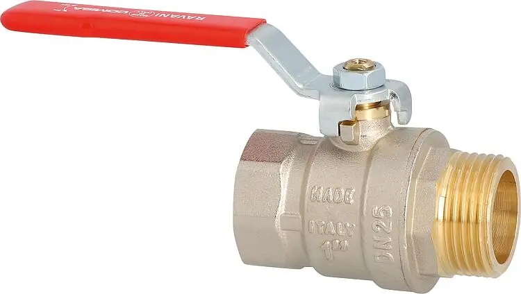 Garantierte Lieferung Messing Kugelhahn DN20 (3/4") IG/AG mit Stahl-Handhebel rot PN45