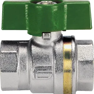 Must-Have Messingkugelhahn ASTER ACS IG/IG 1 DVGW-zertifiziert mit grünem Aluminium Flüg