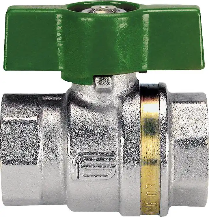 Must-Have Messingkugelhahn ASTER ACS IG/IG 1 DVGW-zertifiziert mit grünem Aluminium Flüg