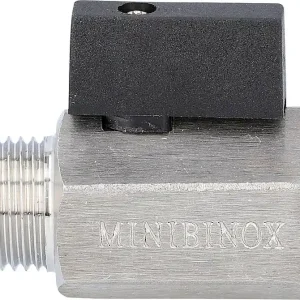Knallerangebot Mini-Kugelhahn, edelstahl AISI 316, IG x AG 1/2" mit kurzem Hebel