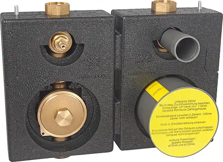 Preiswert Montageblock DN20 (3/4") Rotguss für Koax-Zähler