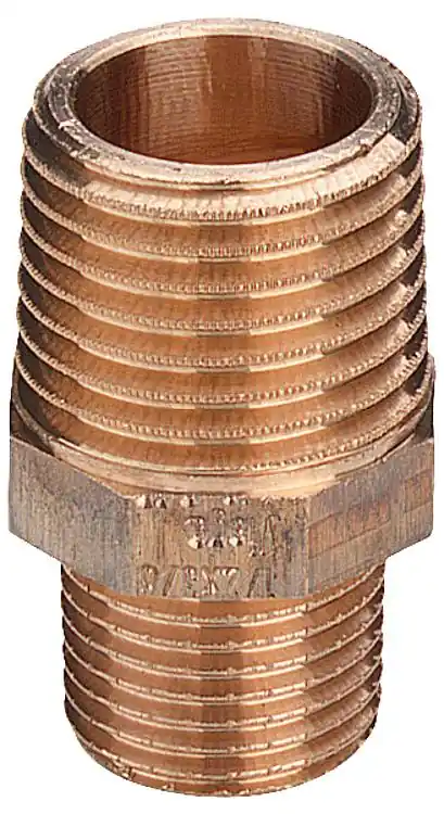 Geprüft Rotguß-Gewindefitting Doppelnippel reduziert Typ 3245 1/2" X 3/8"
