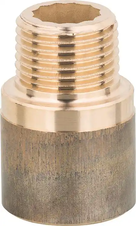 Rotguss-Gewindefitting Hahnverlängerungmit DVGW Typ 3540, 1/2‘‘‘‘x25mm (I/A) Sichere Zahlung