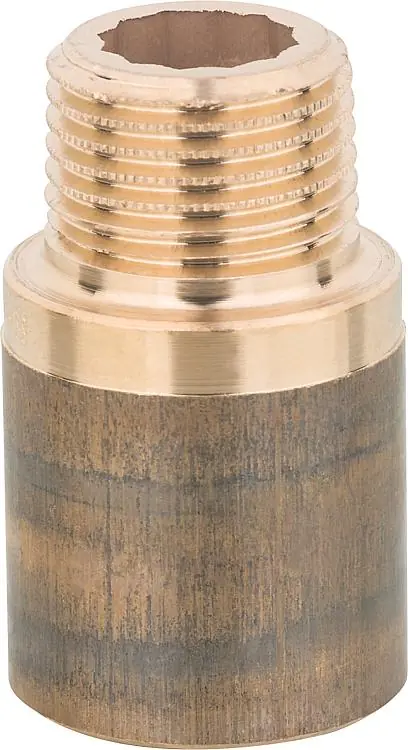 Rotguss-Gewindefitting Hahnverlängerungmit DVGW Typ 3540, 1/2‘‘‘‘x30mm (I/A) Begrenztes Angebot