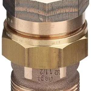 Rotguß-Gewindefitting Verschraubung flach dichtend Typ 3331 1 1/2" IxA Neu