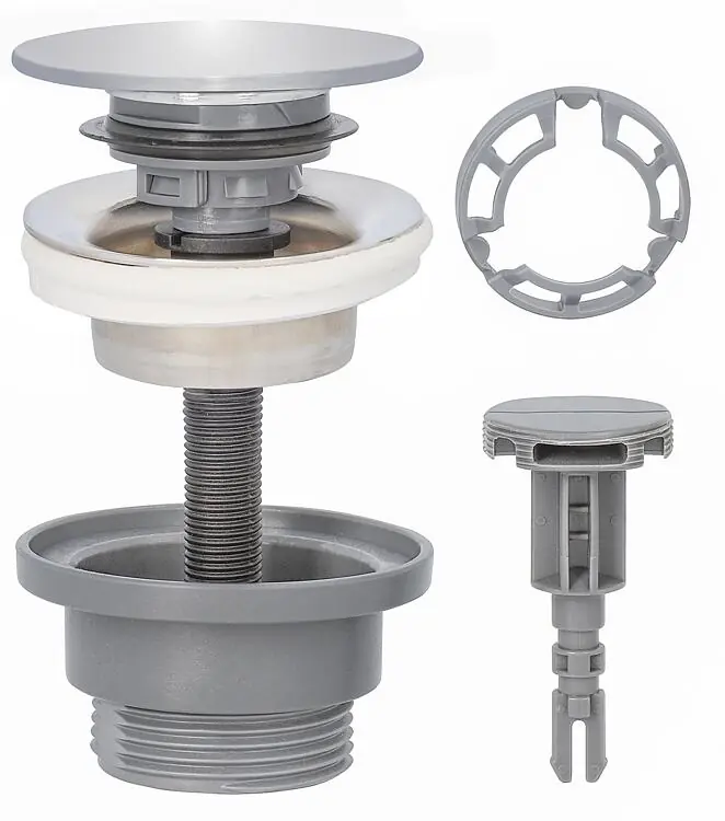 Schaftventil Klicker Abdeckplatte V2A verchomt Ø63mm DN32 (1 1/4") mit Kunststoffunterteil Neue Kollektion