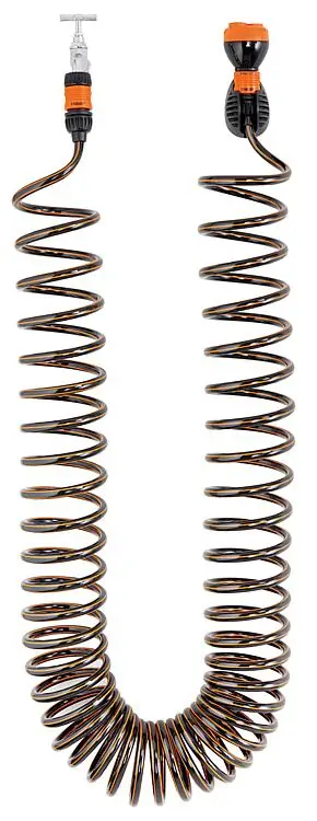Preisknaller Spiralschlauch-Set 15m mit Multifunktionsbrause und Hahnstück DN20 (3/4")
