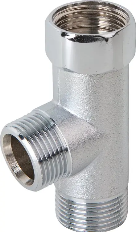 T-Stück mit Überwurfmutter IG 3/4"x 2 AG 3/4" Messing verchromt Online Kaufen