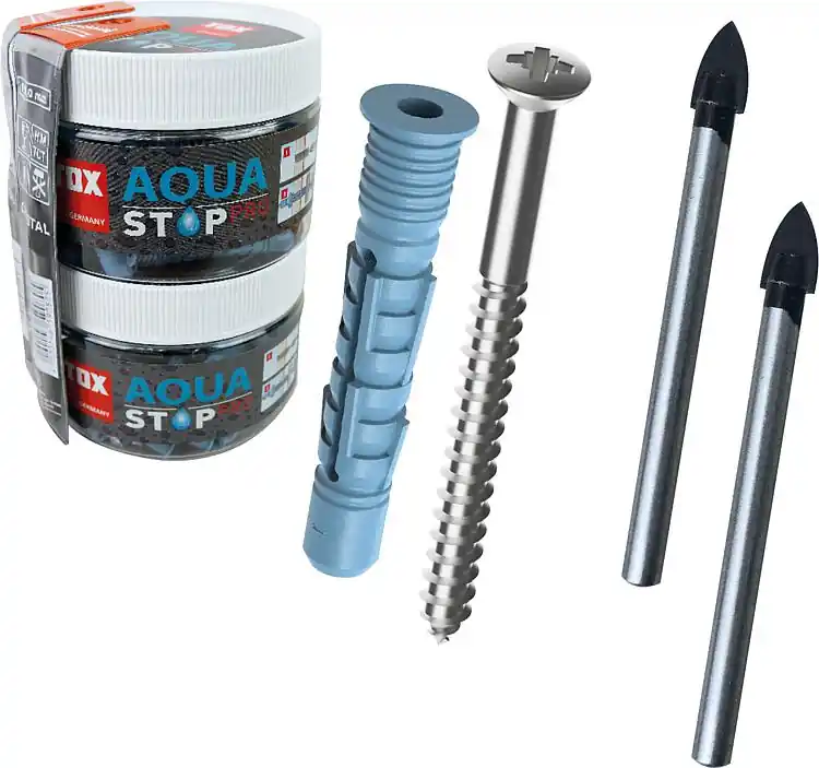 TOX Allzweckdübel Aqua Stop Pro 62 teilig 6x38/8x50 mm + Schraube in Runddose VPE 62 Sofort Bestellen