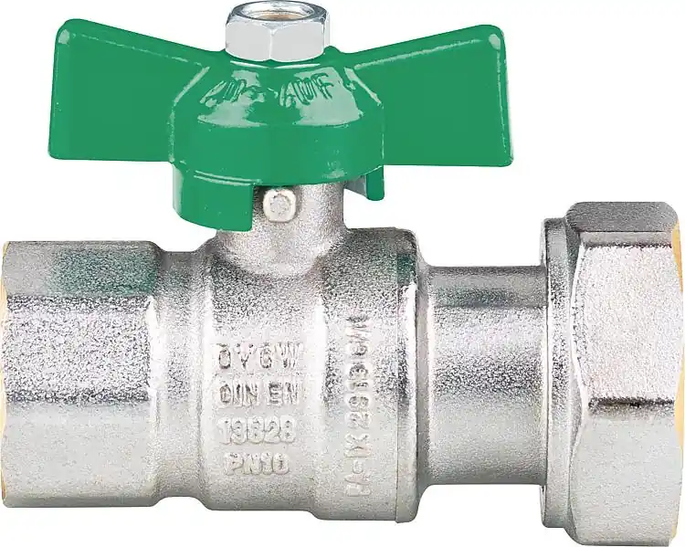 Highlight Trinkwasser Kugelhahn IG DN20(3/4")xÜWMDN25 (1") Messing verchr., DVGW zert.