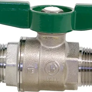 Trinkwasser-Kugelhahn R253D AG/AG 1 1/4" Messing verchromt/ Flügelgriff Schneller Versand