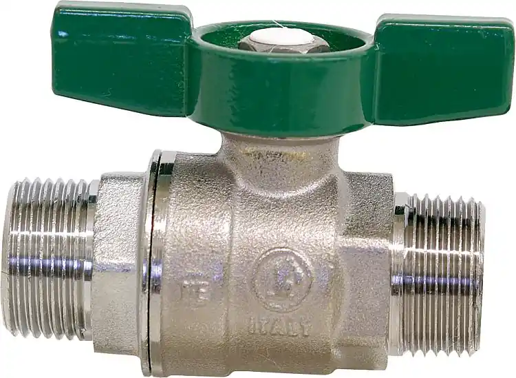 Trinkwasser-Kugelhahn R253D AG/AG 1 1/4" Messing verchromt/ Flügelgriff Schneller Versand