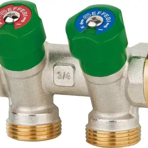 Trinkwasserverteiler 2-fach DN 20 (3/4"), PN16, absperrbar DVGW geprüft, Messing Angebot