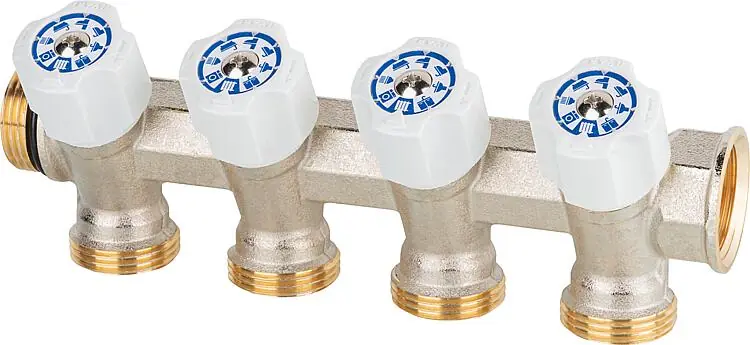 Trinkwasserverteiler 4-fach DN 20 (3/4") x Eurokonus, Easy Lock, DVGW geprüft Sonderangebot