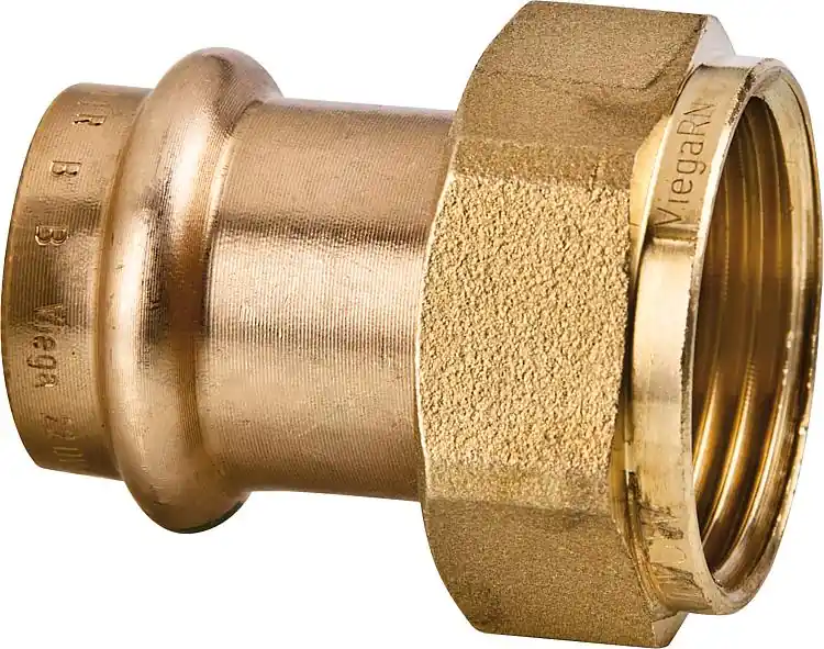 Preisknaller Viega Sanpress-Verschraubung mit V-Kontur 15x1 aus Rotguss, flachdichtend