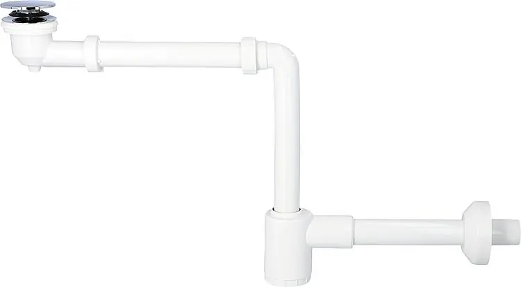 Top-Angebot Waschtisch Tassen-RaumsparsiphonØ32mm, inkl Klickerventil mit waagrechtem Abgang