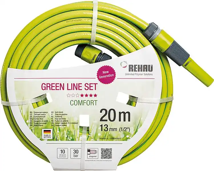 Wasserschlauch-Set Green Line 13 mm 1/2" 20m mit Armaturen Versand Am Gleichen Tag