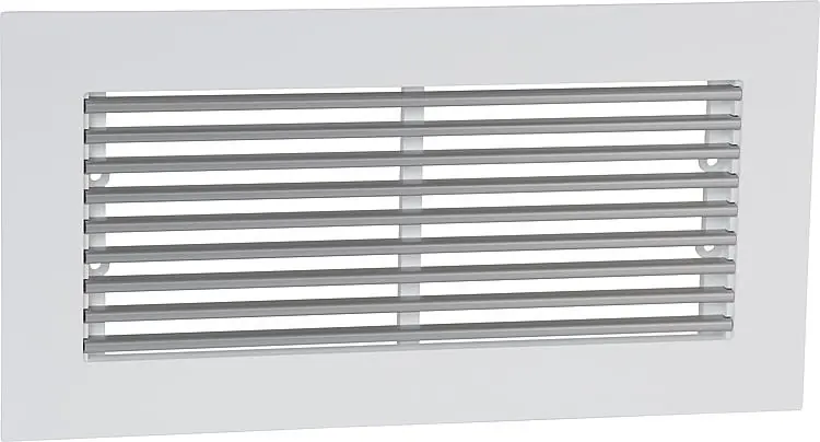 Abdeckgitter Set Design, Rahmen in weißKunststoff, Design-Stäbe Alu natur Typ AD Bestseller