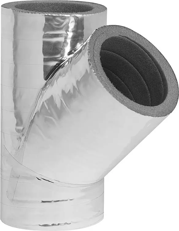 Schnäppchen Dämmabzweig 45 , DN125 mit Alubeschichtung, 20mm Wandstärke