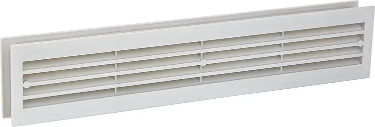 Billig Kunststoff Lüftungsgitter Farbe Aluminium Einbaumaß 434 x 90mm