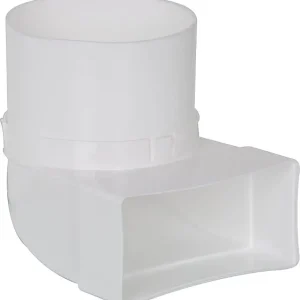 Umlenkstück FLÜB 100 100 mm 90 auf 100 x 50 mm Kunststoff weiß Knallerangebot