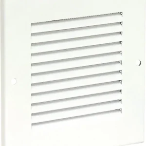 Markenware Wetterschutzgitter weiß lackiert H/B 138 x 138 mm Metall m.Insektenschutz u.Bef