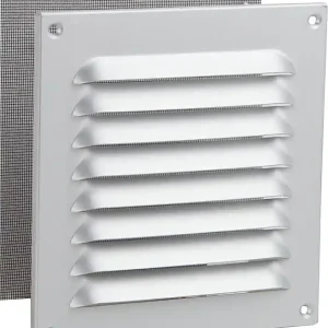 Wetterschutzgitter,Alu eloxiert 150x150mm mit Insektenschutz Schrauben und Dübel Beliebt