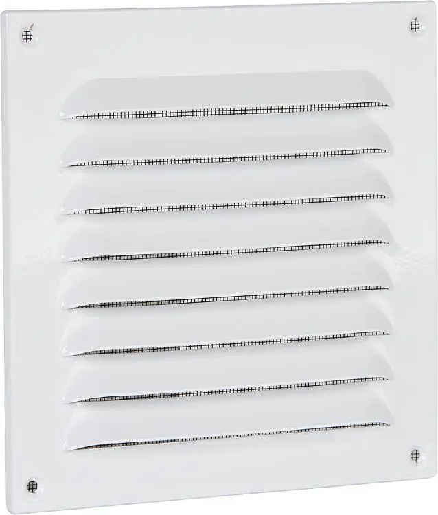 Wetterschutzgitter,Alu weiß 150x150 mm mit Insektenschutz Schrauben und Dübeln Online Kaufen