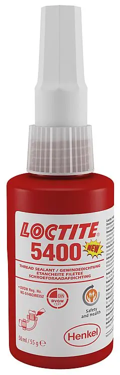 Geprüft "Weiße" Gewindedichtung mittelfest (DVGW) LOCTITE 5400, 50ml Akkordeonflasche