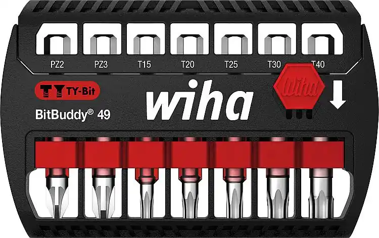 Saisonangebot Bit Set BitBuddy® Wiha® TY-Bit 49 mm Pozidriv, Torx® 7-teilig 1/4"