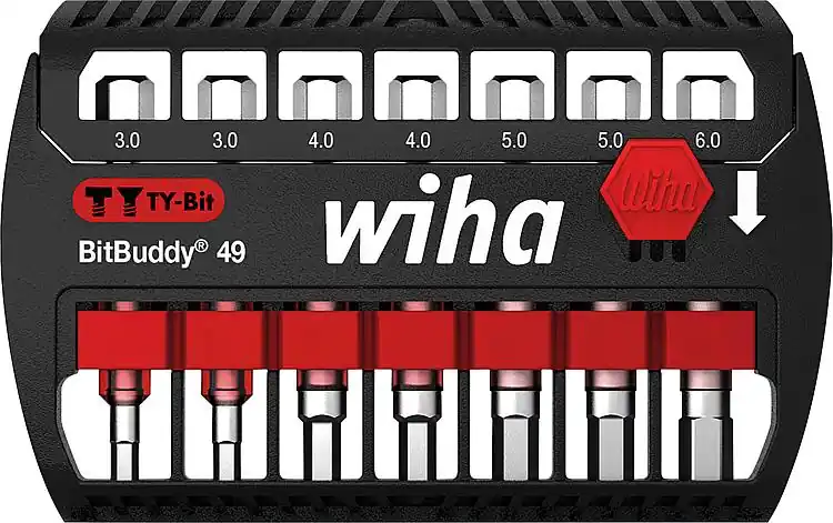 Aktuell Bit Set BitBuddy® Wiha® TY-Bit 49 mm Sechskant 7-teilig 1/4"