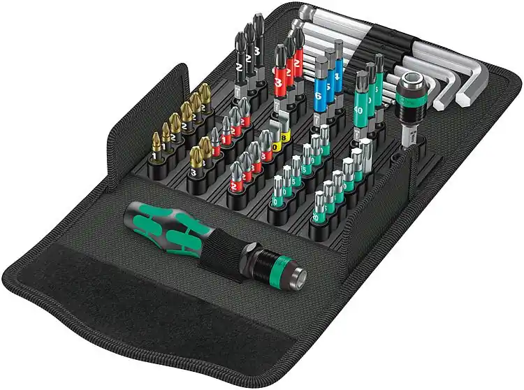 Bit-Set WERA 52-teilig mit Bithalter und Stiftschlüssel-Set in Textilbox Ausverkauf