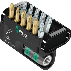 Bitset WERA Bit-Check Wood 1 12-teilig mit Universalhalter Mega-Angebot