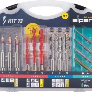 Schnäppchen Bohr-Bitset Alpen, 13-teilig, 9 Bohrer und 4 Bits