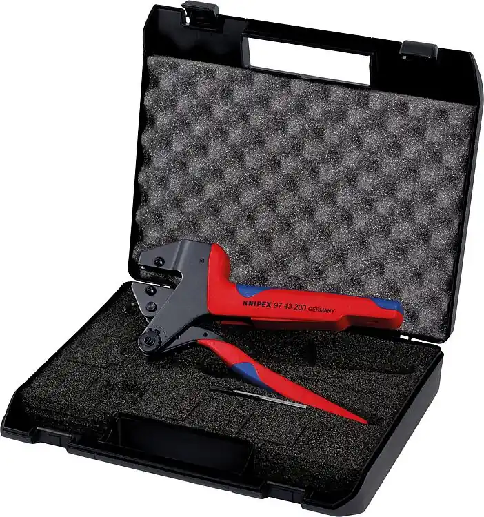 Billig Crimp-Systemzange KNIPEX für auswechselbare Crimpeinsätze mit Transportkoffer