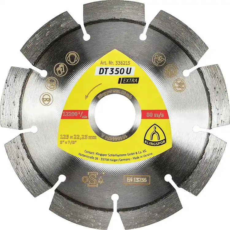 Diamant-Trennscheibe KLINGSPOR DT 350 U EXTRA 115 x 22,23 mm Standardverzahnung 8 Segmente Direkt Vom Hersteller