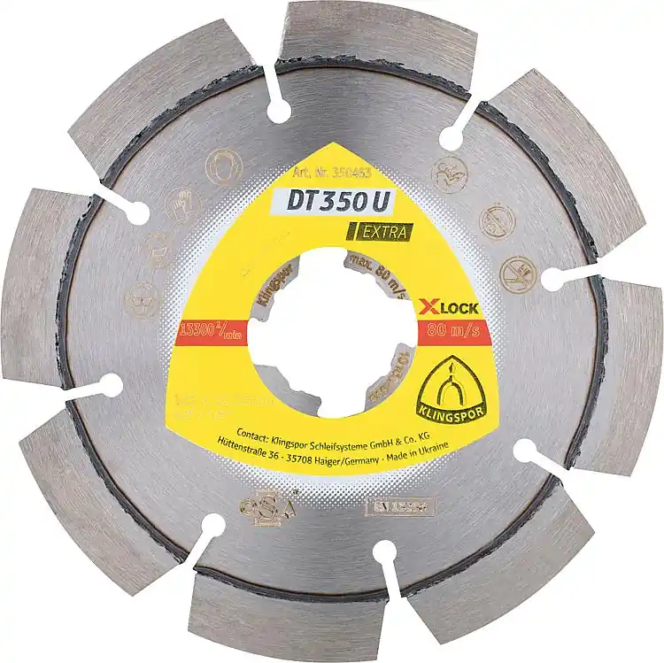 Nur Heute Diamant-Trennscheibe KLINGSPOR DT 350 U EXTRA X-LOCK 115 x 22,23 mm Standardverzahnung 8 Segmente