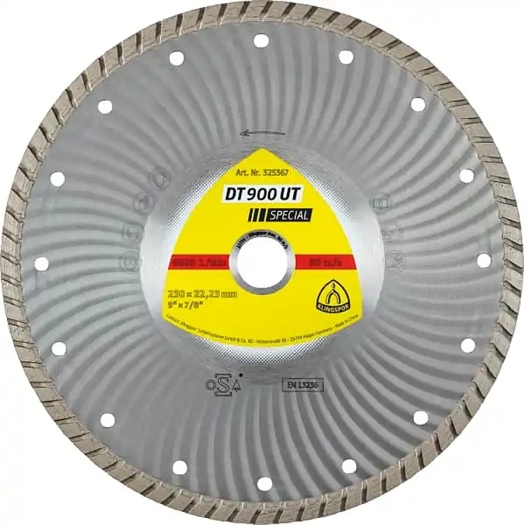 Zertifiziert Diamanttrennscheibe KLINGSPOR 115x22,23mm geschl. Rand Turbo