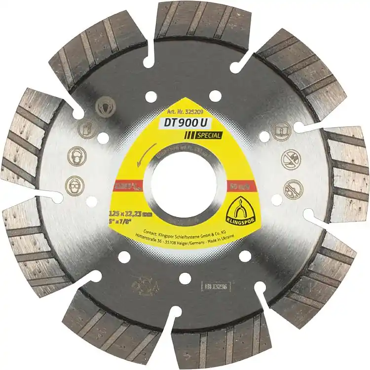 Begrenztes Angebot Diamanttrennscheibe KLINGSPOR 125x22,23mm Standard Turbo 9 Segmente