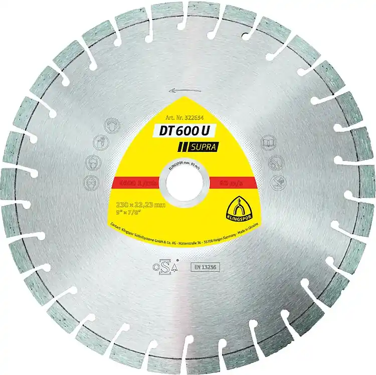 Top-Preis Diamanttrennscheiben Klingspor DT 600 U, 125 x 2,4 x 22,23 mm, 15 Segmente