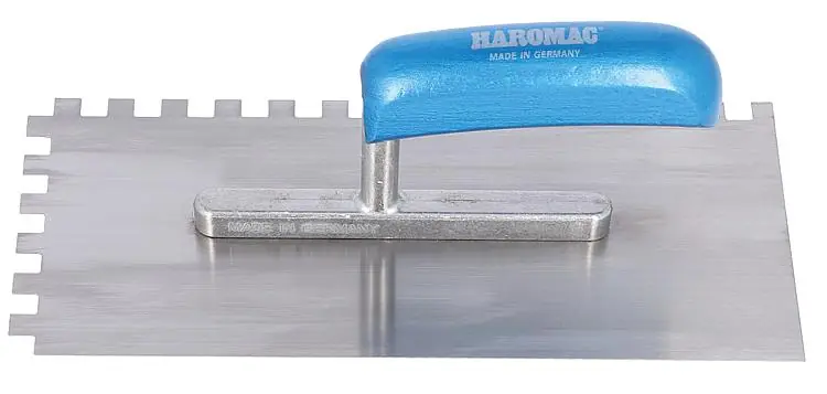 Meistverkauft Glättekelle HAROMAC 10x10 gezahnt 280mm rostfrei blaues Heft