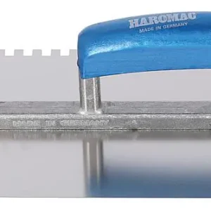 Günstig Glättekelle HAROMAC 6x6 gezahnt 280mm rostfrei blaues Heft