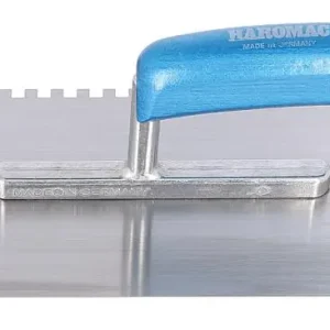 Glättekelle HAROMAC 6x6 gezahnt 280mm Stahl, gehärtet blaues Heft Begrenztes Angebot