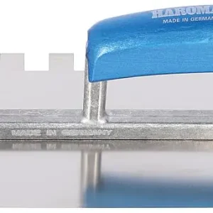 Glättkelle HAROMAC 15x15mm gezahnt, rostfrei 280x130x0,7mm Geprüft