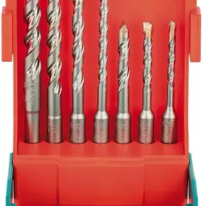 Markenware Hammerbohrer HELLER® 7-tlg. BIONIC Pro mit SDS-Plus Aufnahme Ø 5/6/6/8/8/10/12 mm