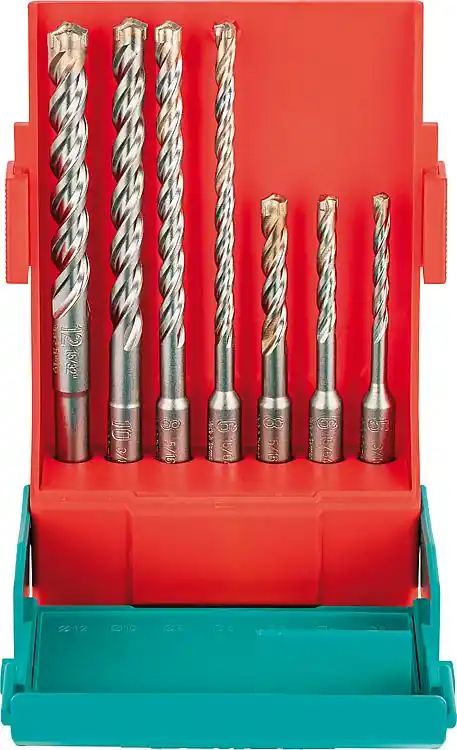 Neue Ware Hammerbohrerset HELLER® 7-tlg. Trijet mit SDS-Plus Aufnahme Ø 5/6/6/8/8/10/12 mm